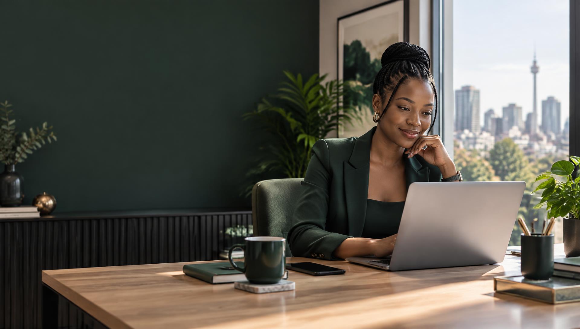 South African virtual professional working from a Johannesburg office